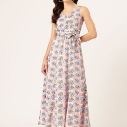 Sleek Italia Floral Print Fit & Flare Maxi Dress-image-65