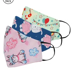 Tossido Kids Pack Of 3 Printed 3-Ply 100% Cotton Cloth Masks-18