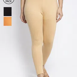 GRACIT Women Pack of 3 Solid Ankle-Length Leggings-picture-18