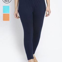 GRACIT Women Pack of 3 Solid Ankle-Length Leggings-image-34