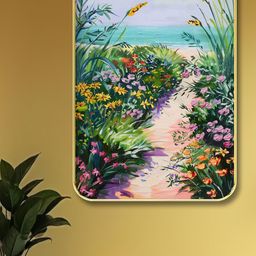 SAF Green & Blue Floral Printed Wooden Wall Art-picture-28