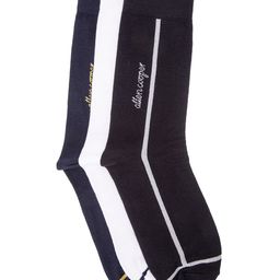 Allen Cooper Men Pack Of 3 Assorted Calf-Length Socks-36