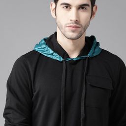 Roadster Men Black Solid Hooded Sweatshirt-image-24