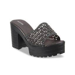 Mochi Women Gunmetal-Toned Embellished Heels-image-63