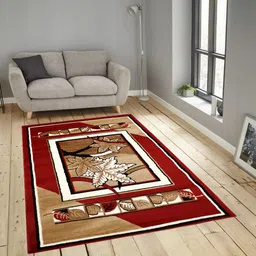 PRESTO Red & Brown Printed Anti-Skid Carpet-13
