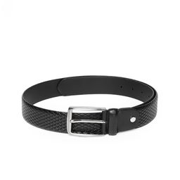 Woodland Men Textured Leather Belt-36
