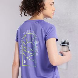 HRX by Hrithik Roshan Women Typography Printed Rapid-Dry Running T-shirt-image-97