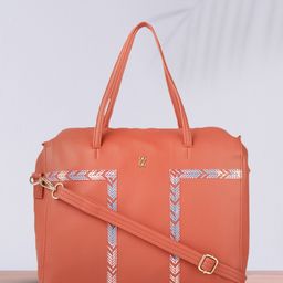 Baggit Coral Red Structured Handheld Bag image 1