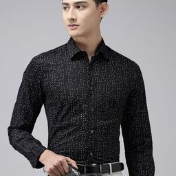 Arrow Pure Cotton Manhattan Slim Fit Geometric Printed Formal Shirt-picture-0