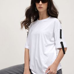 The Roadster Life Co. Women Drop-Shoulder Sleeves Oversized T-shirt-picture-27