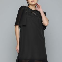 SCOUP Embellished Georgette A-Line Dress-image-72