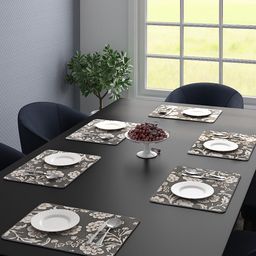 Saral Home Set of 6 Grey Printed Table Placemats-3