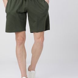 HIGHLANDER Men Olive Green Solid Slim Fit Regular Shorts-image-94