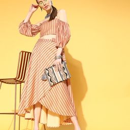 anayna Women Classy Beige Striped Co-Ords-image-13