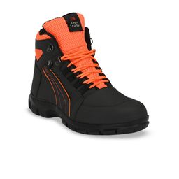 Eego Italy Men Black Colourblocked Leather Mid-Top Sneakers-image-6