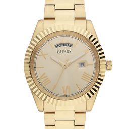 GUESS Men Gold-Toned Embellished Dial Bracelet Style Straps Analogue Watch GW0265G2-Gold-0