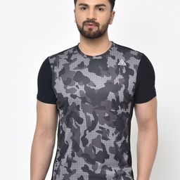 Aesthetic Bodies Men Grey Camouflage Print Round Neck T-shirt-image-52