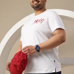 Sztori Plus Size Typography Printed Pure Cotton Regular Fit T-shirt-image-16
