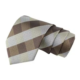 PELUCHE Men Brown & Beige Checked Broad Tie-picture-52