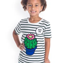 Cherry Crumble Girls White Printed Round Neck T-shirt-image-44