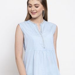 Gipsy Women Blue Embellished Empire Top-image-57