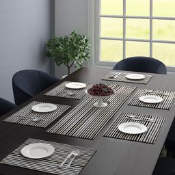 Saral Home Set Of 6 Striped Table Placemats & 1 Runner-3