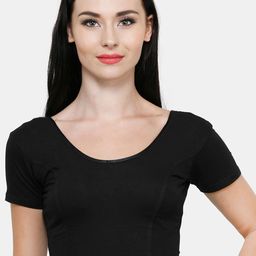 Vami Women Black Solid Stretchable Saree Blouse-image-27