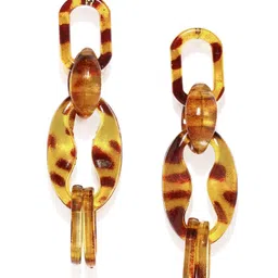 justpeachy Brown & Yellow Contemporary Drop Earrings-35