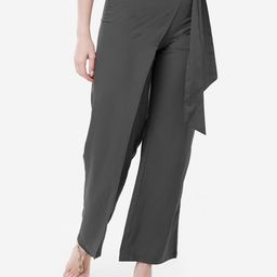 V&M Women Grey Regular Fit Solid Parallel Wrap Trousers-21