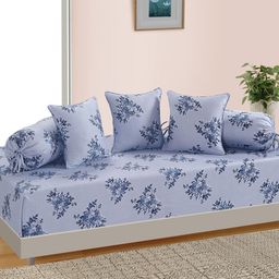 SWAYAM Unisex Set Of 6 Blue Printed Diwan Set-19