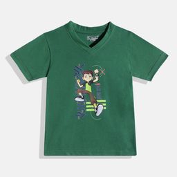 Eteenz Kids Boys Ben 10 Printed V-Neck T-Shirt-image-85