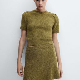 MANGO Knitted Solid Mini Straight Skirt-picture-24