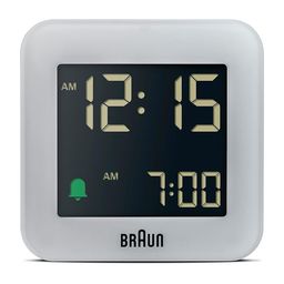 Braun Grey Contemporary Digital Square Alarm Clock-70