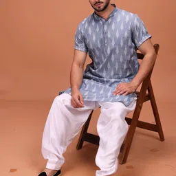 SHIWAM ETHNIX Men Floral Printed Kurta with Salwar-picture-19