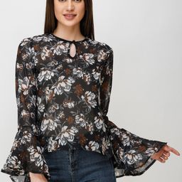 Cation Women Black Printed Top-image-5