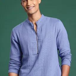 Sangria Men Solid Pure Cotton Kurta-picture-42