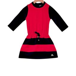 Cherry Crumble Girls Red Colourblocked A-Line Dress-image-49