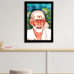eCraftIndia Cream-Coloured Sai Baba Satin Matt Texture UV Art Wall Painting-image-64
