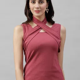 Athena Women Pink Solid Top-image-50