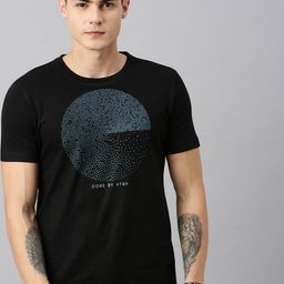 Huetrap Men Black Printed Round Neck Sustainable T-shirt-image-70
