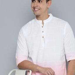 HERE&NOW Men Pink Slim Fit Ombre Colourblocked Casual Shirt-image-63