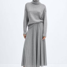 MANGO Accordion Pleated Midi Flared Skirt-image-67
