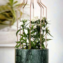 POSH-N-PLUSH Green & Copper-Toned Solid Marble Planter-image-55