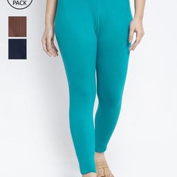 GRACIT Women Pack of 3 Solid Ankle-Length Leggings-image-42