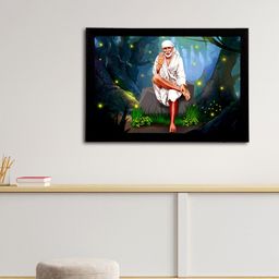 eCraftIndia Multicolored Sai Baba Satin Matt Texture UV Wall Art-picture-16
