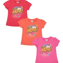 Simply Girls Pack of 3 Printed Pure Cotton Tops-image-83