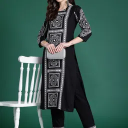 Indo Era Floral Printed Regular Kurta with Trousers-picture-46