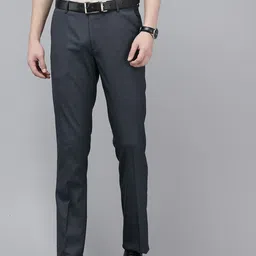 Arrow Men Original Tapered Fit Self Design Textured Formal Trousers-image-92