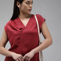 Van Heusen Woman V-Neck Gathered Detailed Top-image-60
