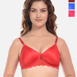 FIMS Blue & Pink Bra Lightly Padded-image-7